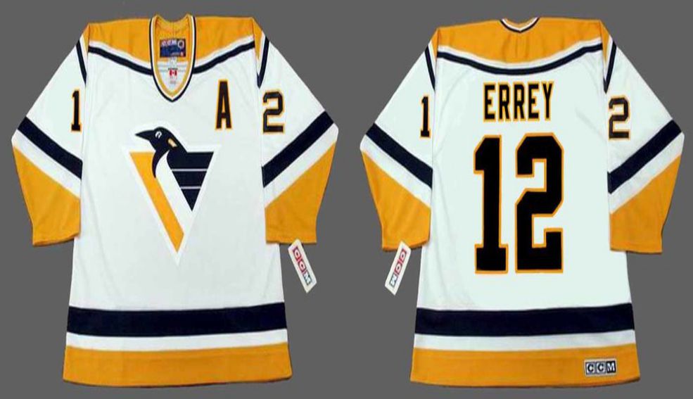 2019 Men Pittsburgh Penguins 12 Errey White CCM NHL jerseys